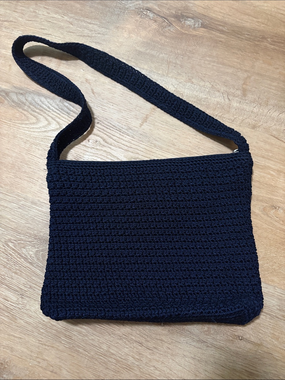 THE SAK Dark Navy Blue Crocheted Shoulder Bag Purse